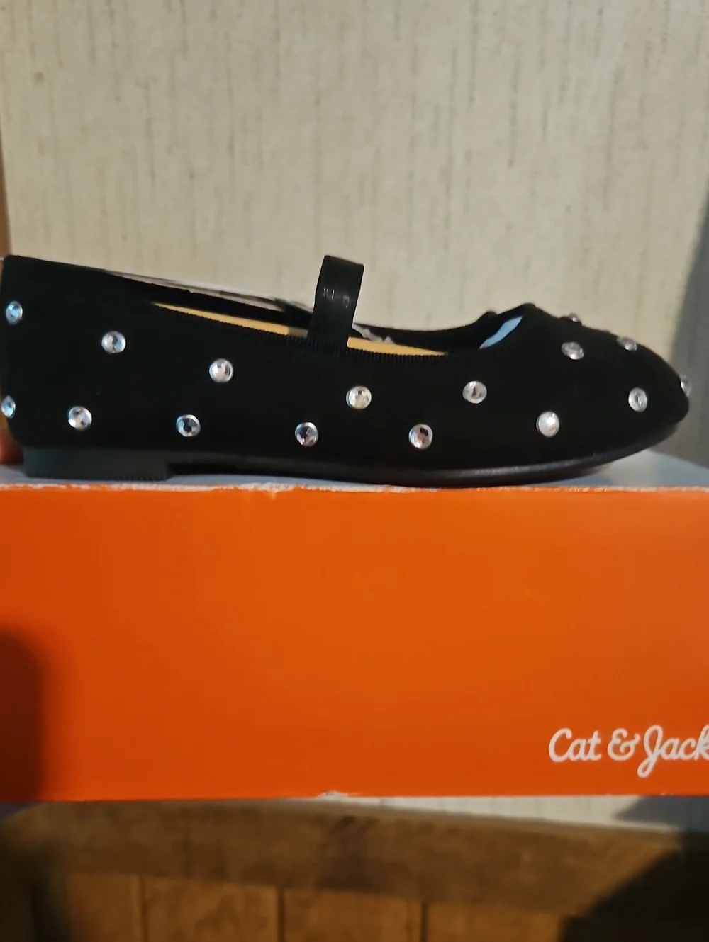 Cat & Jack Little Girls Trina Flats: Black: New In Box: Size 10